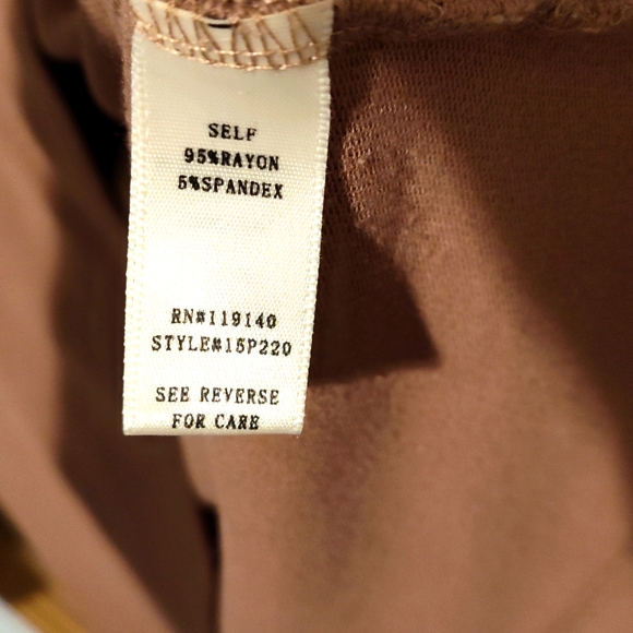 💲 5 for $15💲 Taupe Cowl Neck LS zip Sleeve Open front Lightweight Sweater-S - Picture 6 of 7